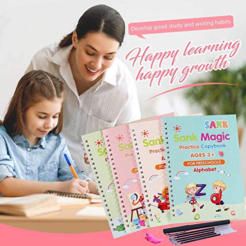 New Magic Practice Copybook 4Books+Magic Pen &10 INK Refill Book for Montessori Children
