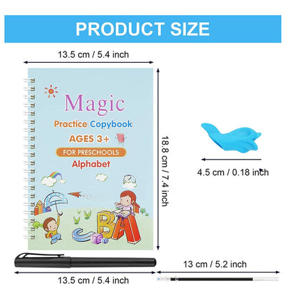 New Magic Practice Copybook 4Books+Magic Pen &10 INK Refill Book for Montessori Children